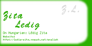 zita ledig business card