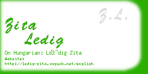 zita ledig business card